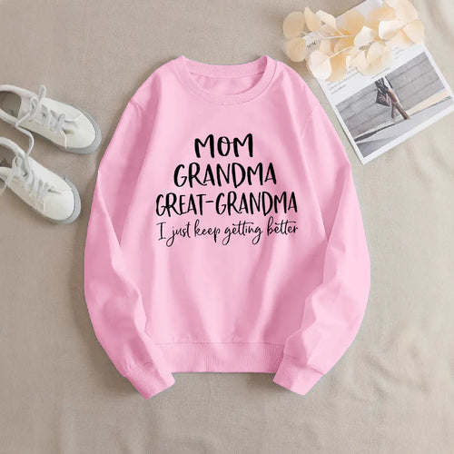 Damen Sweatshirt mit kreativem Familienaufdruck und bequemer Passform Drune