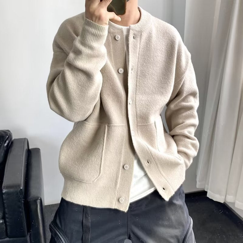 Drune | Klassische Strickjacke mit Knöpfen Wollmischung Warm und Stilvoll