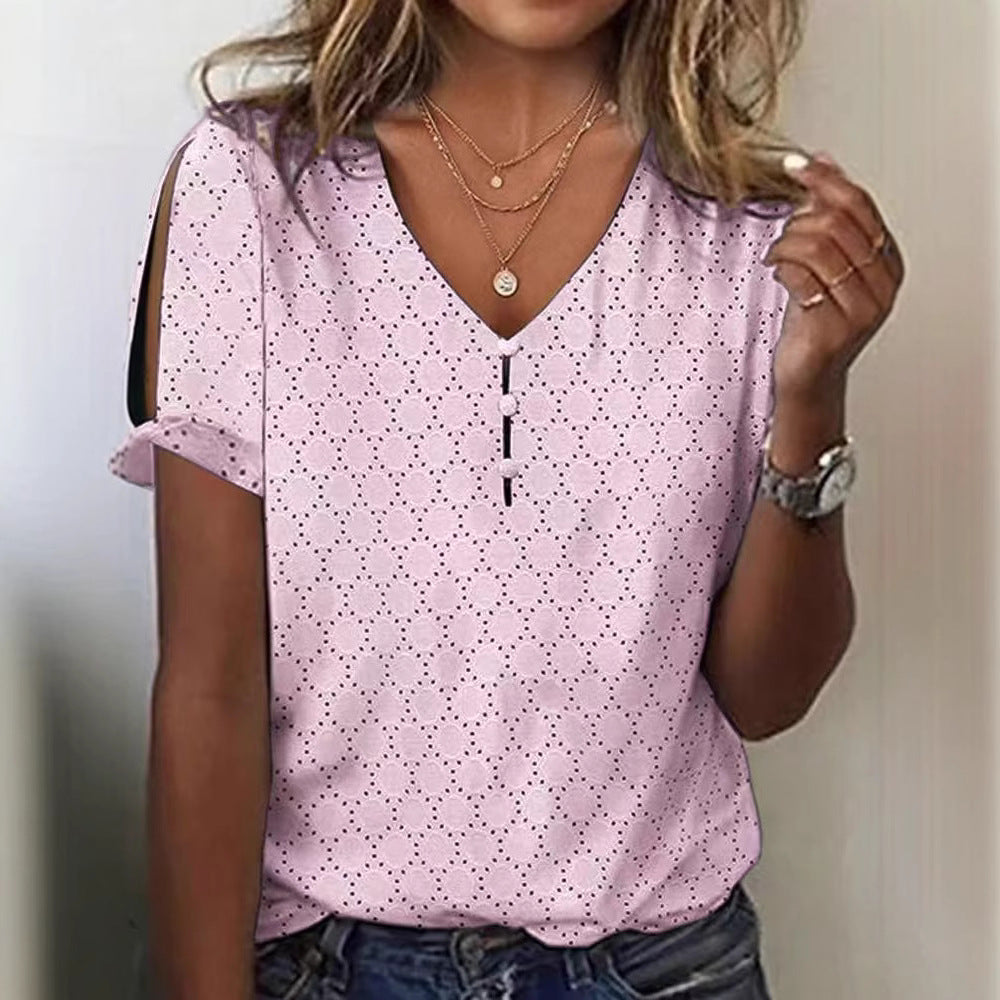 Damen Glitzernde V-Pullover Bluse Drune