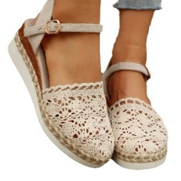Damen Espadrilles mit filigraner Häkel-Optik und komfortablem Fußbett Drune