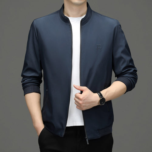 Herren leichte Sportjacke mit elastischem Kragen und seitlichen Taschen Drune