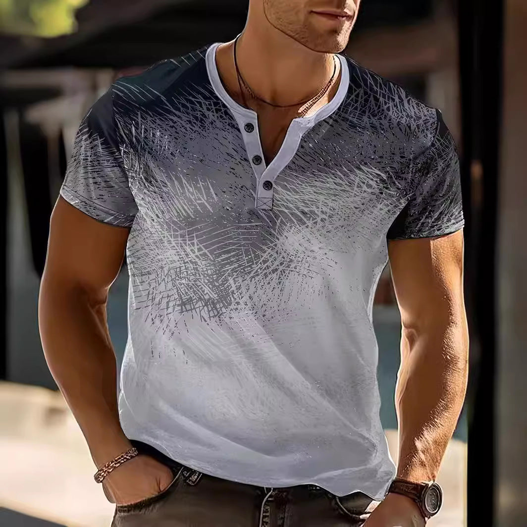 Herren strukturiertes Henley T-Shirt Drune