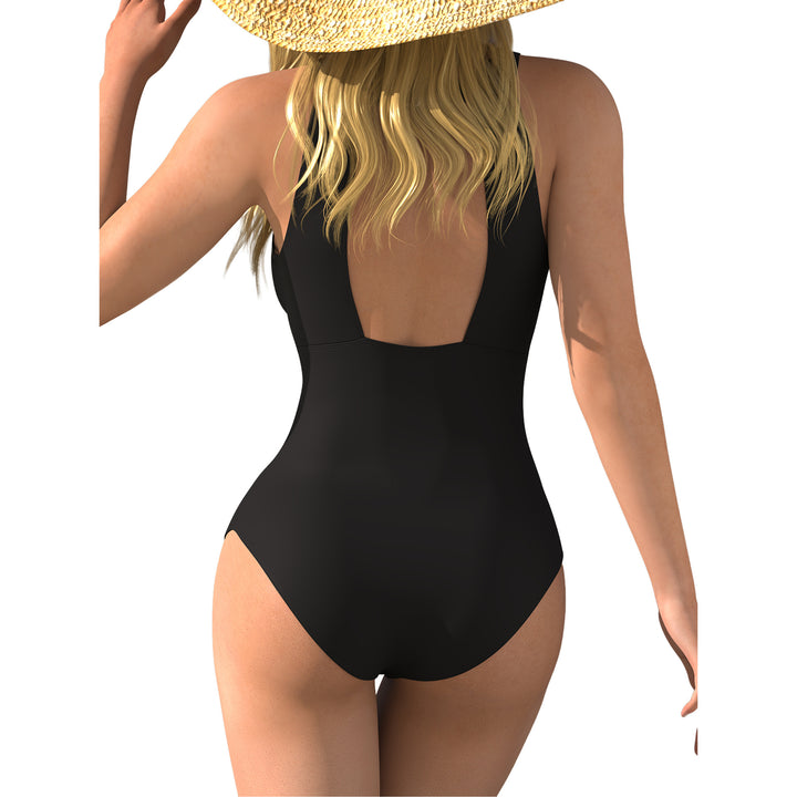 Damen einteiliger Badeanzug mit raffinierten Mesh-Einsätzen und figurformendem Design Drune