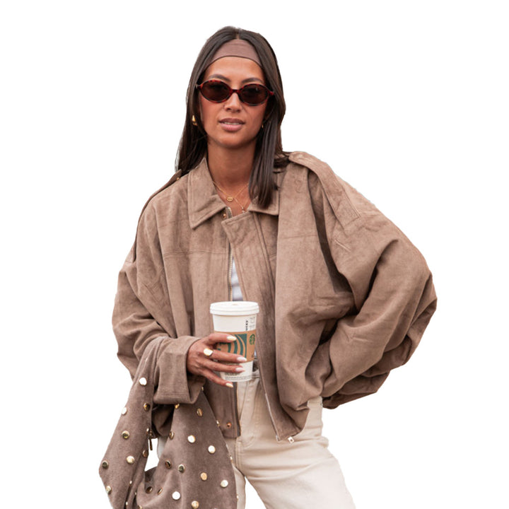 Damen Lässige Oversized-Jacke aus hochwertigem Suede Drune