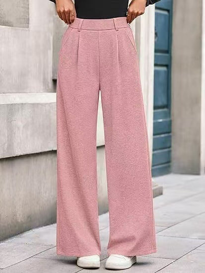 Damen Weite Stoffhose mit hochgezogenem Taillenbund und praktischen Eingrifftaschen Drune