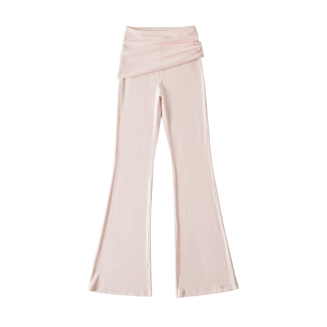 Damen weite Flared-Loungehose mit komfortablem Wickelbund Drune
