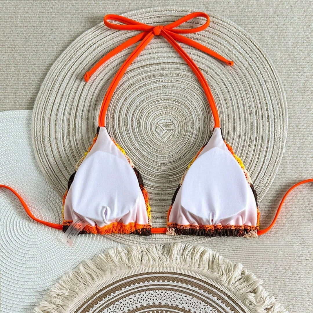 Damen sommerlicher gehäkelter Triangel-Bikini Drune