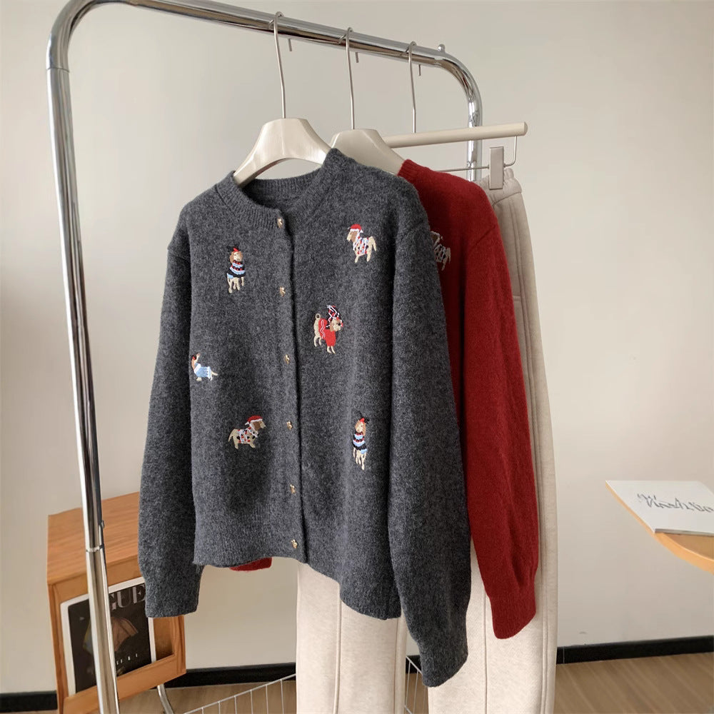 Damen Strickjacke mit verspielten Applikationen und elegantem Schnitt Drune