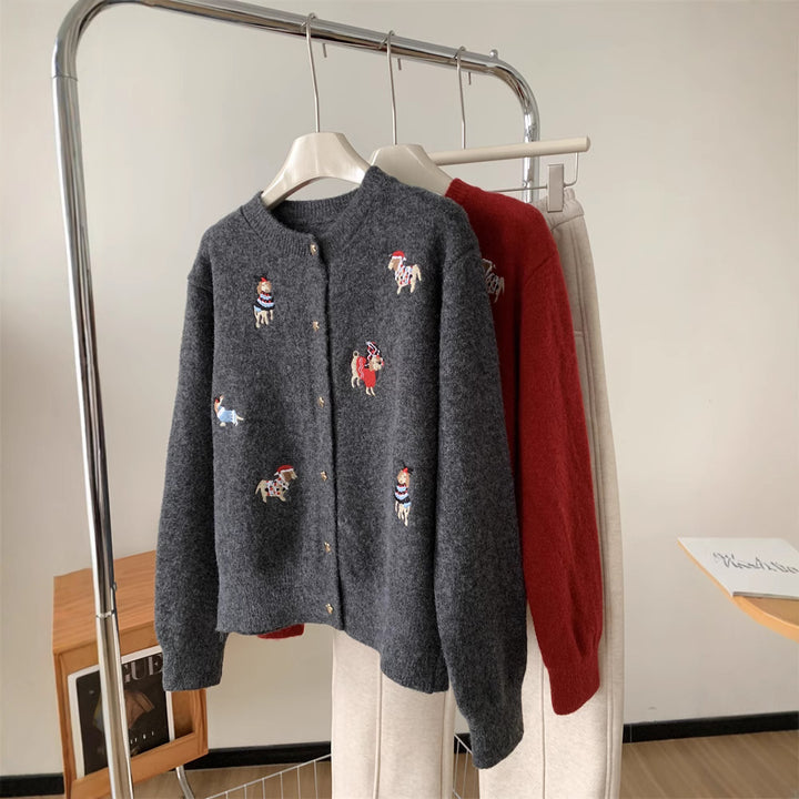Damen Strickjacke mit verspielten Applikationen und elegantem Schnitt Drune