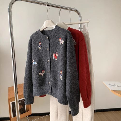 Damen Strickjacke mit verspielten Applikationen und elegantem Schnitt Drune