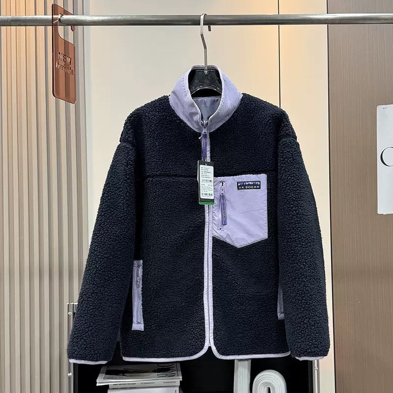 Damen kuschelige Fleecejacke mit praktischen Reißverschluss-Taschen Drune