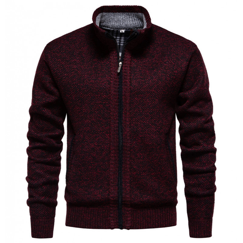 Herren Strickjacke mit hohem Kragen und praktischem Reißverschluss Drune