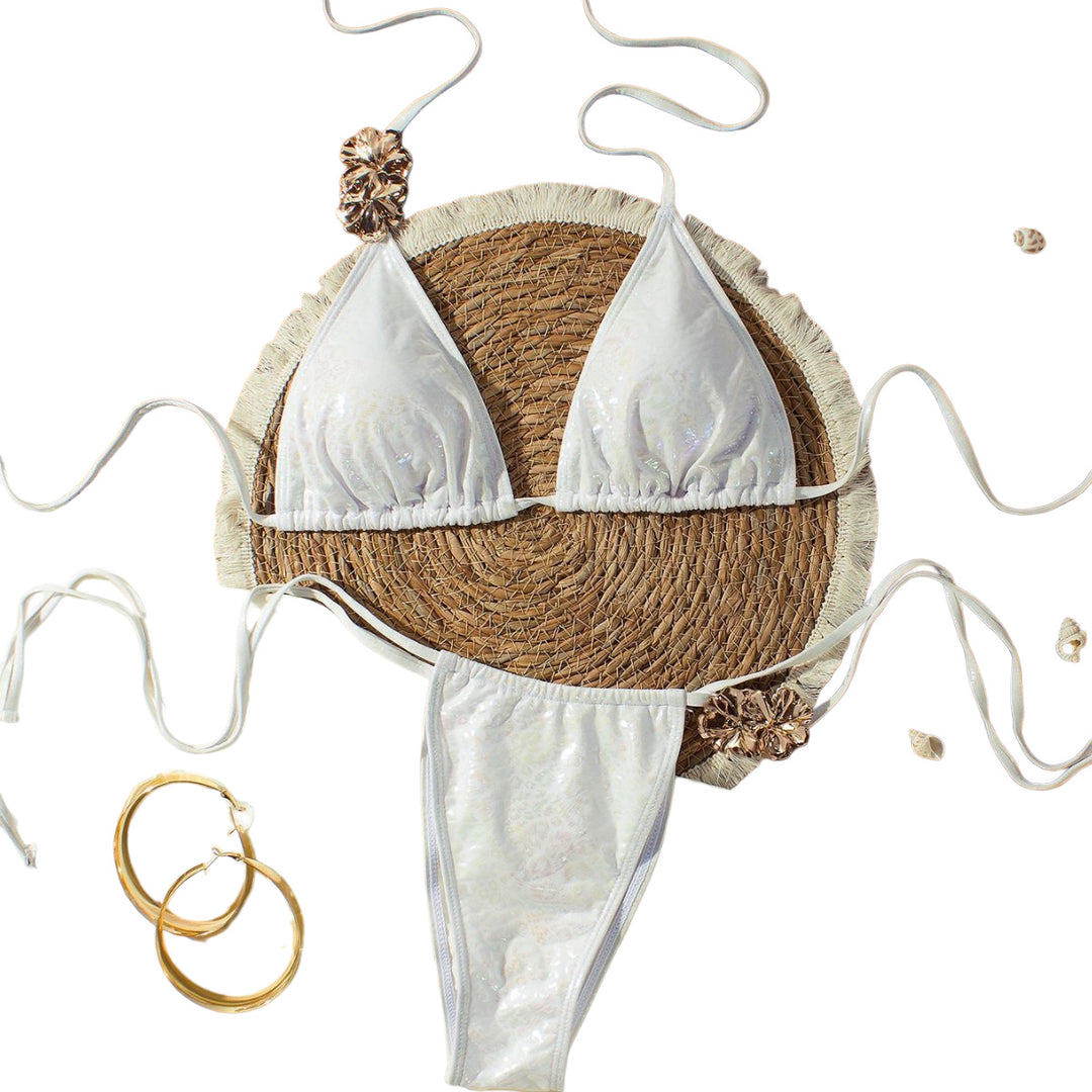 Damen Triangel-Bikini mit glitzernden Verzierungen Drune
