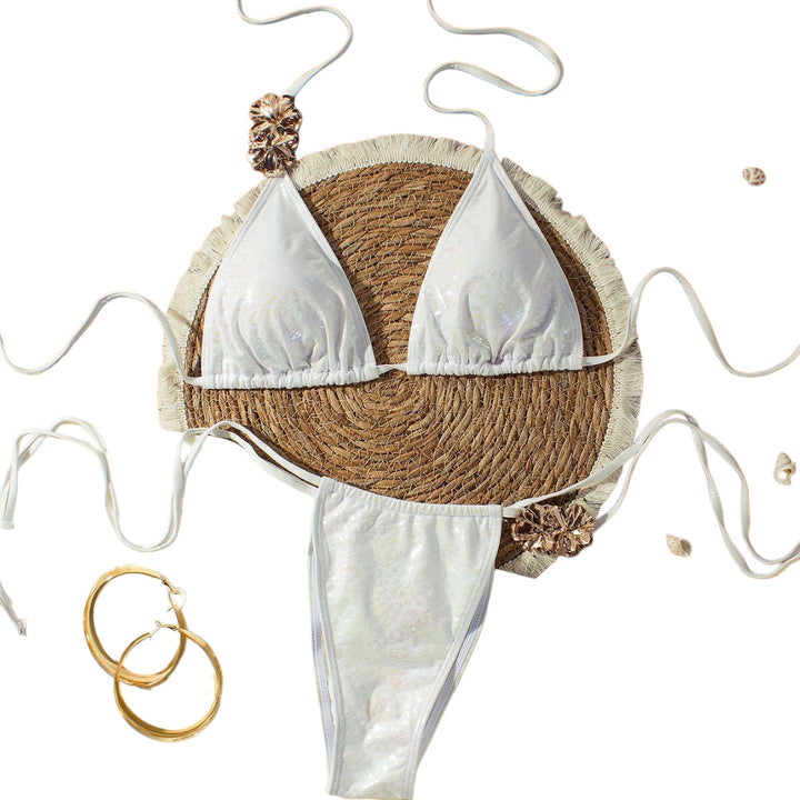 Damen Triangel-Bikini mit glitzernden Verzierungen Drune