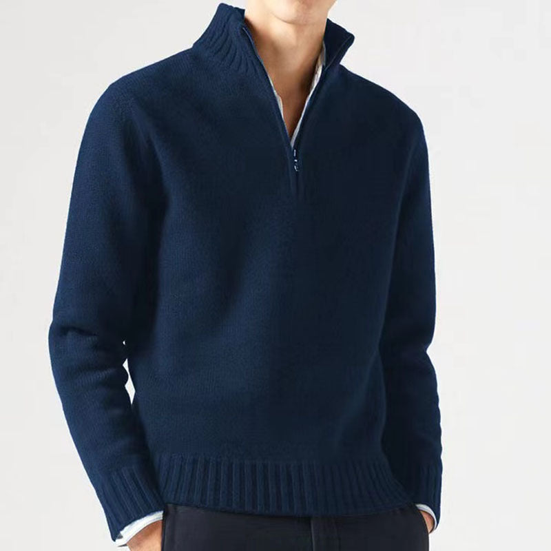 Herren Pullover mit hohem Kragen und modernem Reißverschluss Drune