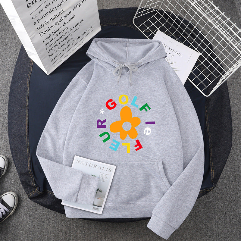 Damen Kapuzenpullover mit kreativem Blumen-Grafikdesign und bequemer Passform Drune