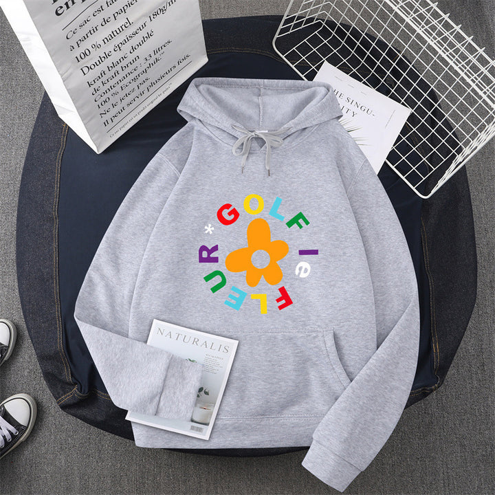 Damen Kapuzenpullover mit kreativem Blumen-Grafikdesign und bequemer Passform Drune