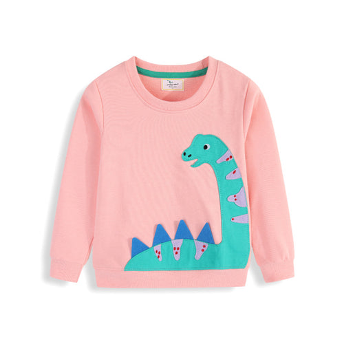 Mädchen Sweatshirt mit niedlichem Dinosaurier-Applikationsdesign Drune