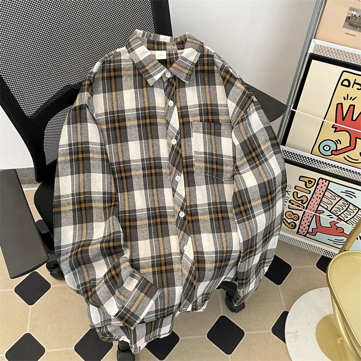 Herren kariertes Hemd mit bequemer Passform und Brusttasche Drune