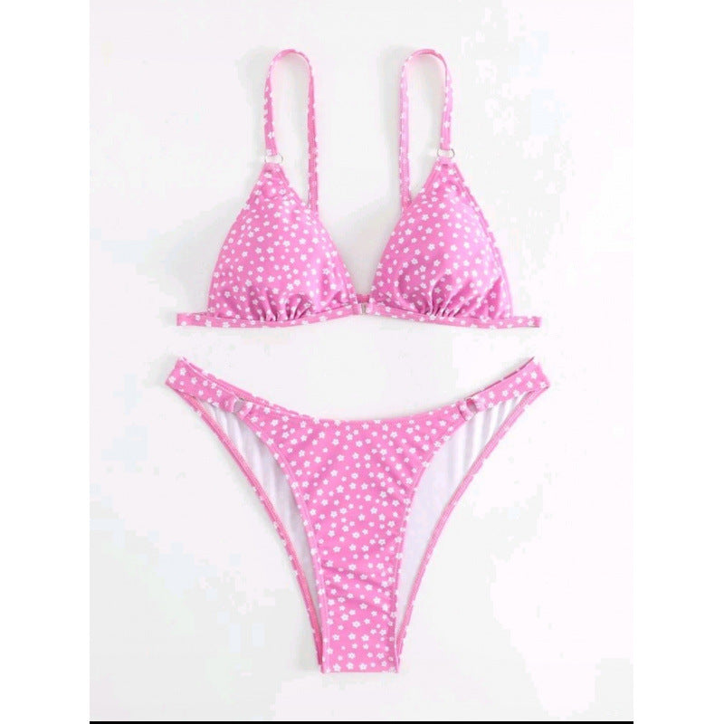 Damen Triangel-Bikini mit verspieltem Muster Drune