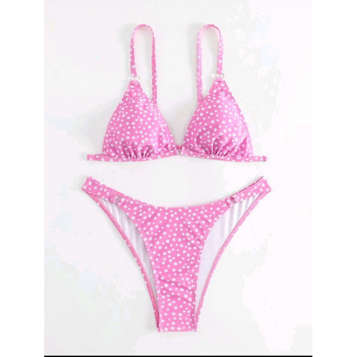 Damen Triangel-Bikini mit verspieltem Muster Drune