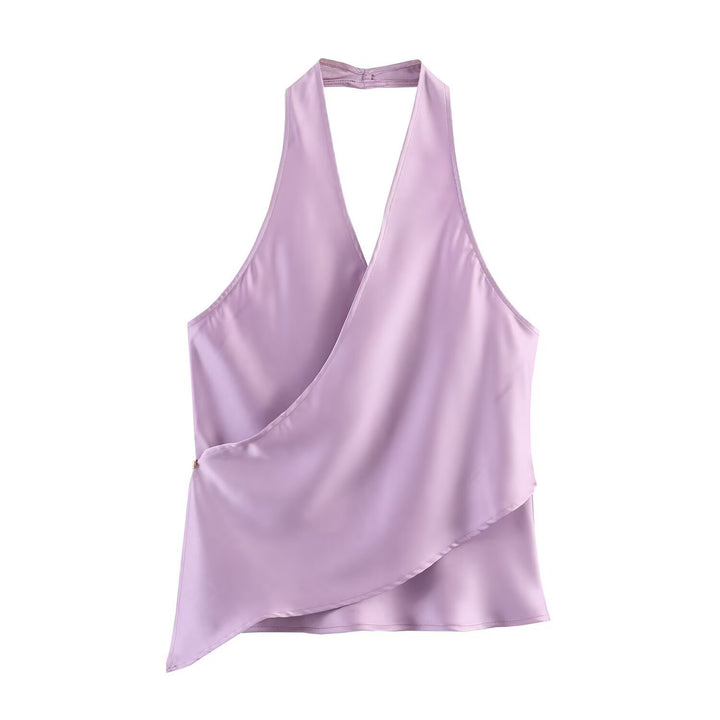 Damen Wickelbluse mit V-Ausschnitt Drune