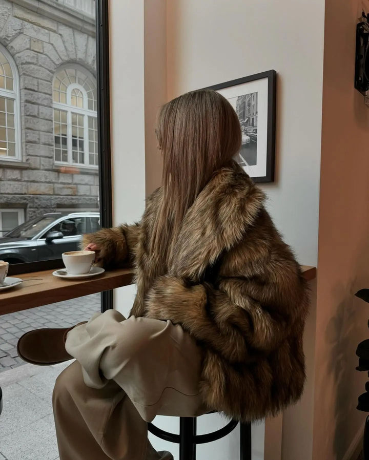 Damen Kuschelige Faux-Fur Jacke mit weichem Innenfutter Drune