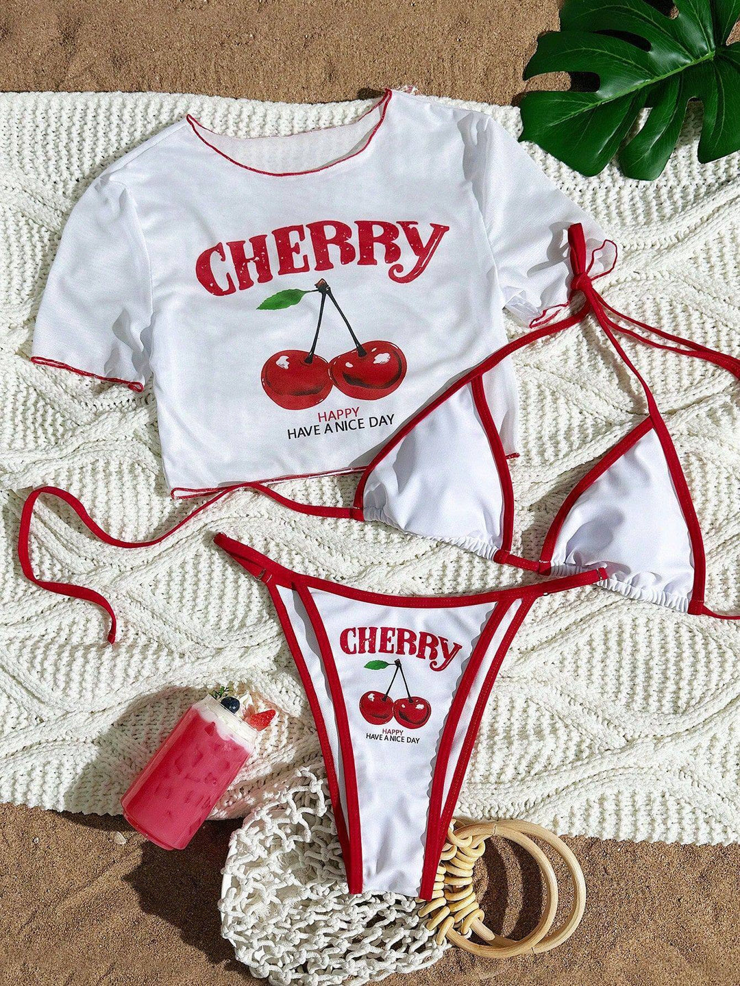 Damen Bikini-Set mit kreativem grafischen Design Drune