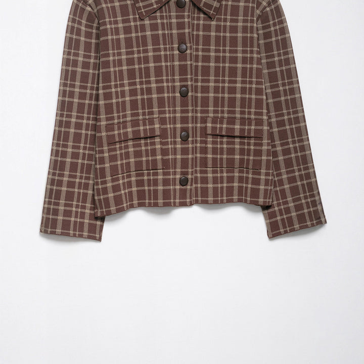 Damen Karierte Kurzjacke Drune