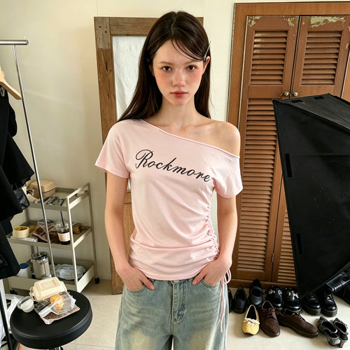 Damen asymmetrisches Casual-Shirt mit raffinierten Rüschendetails Drune