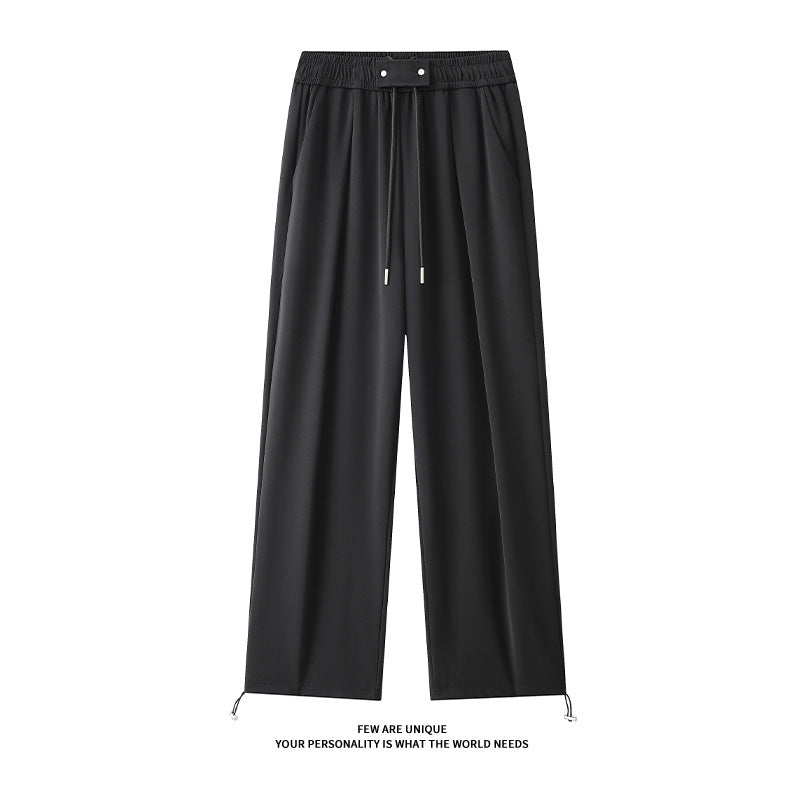 Damen Weitgeschnittene Freizeithose mit elastischem Bund und verstellbarem Kordelzug Drune