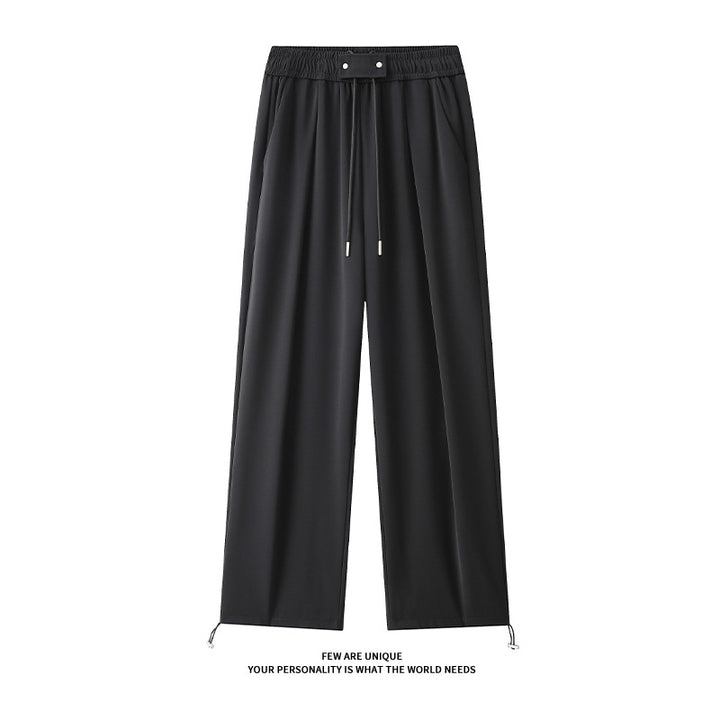 Damen Weitgeschnittene Freizeithose mit elastischem Bund und verstellbarem Kordelzug Drune