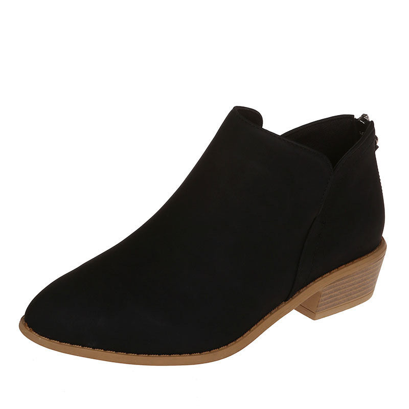 Damen nan spitz zulaufende Schlupf-Ankleboots mit kleinem Blockabsatz und ergonomischem Komfortfußbett Drune