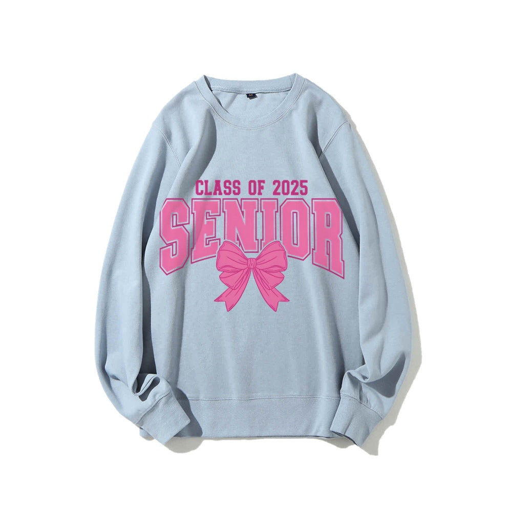 Damen Sweatshirt mit Abschlussjahr und dekorativem Schleifendesign Drune