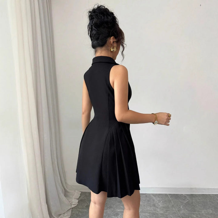 Damen Hemdblusenkleid mit schickem V-Ausschnitt und tailliertem Schnitt Drune