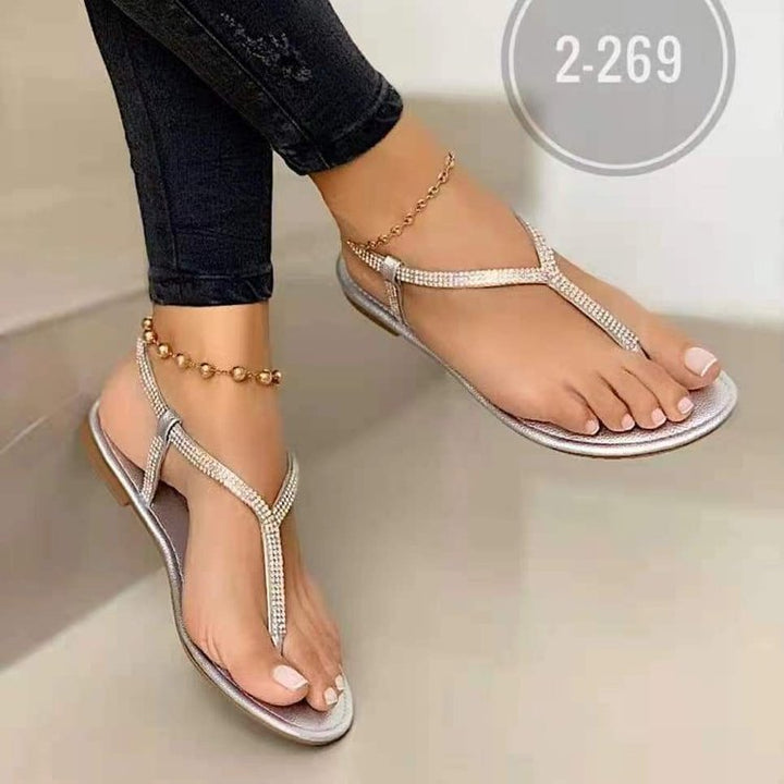 Damen Strassverzierte Zehentrenner-Sandalen Drune