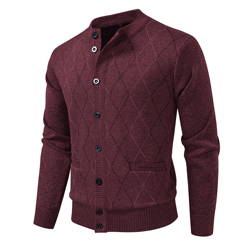 Herren Strickjacke mit modernen Rautenmustern und praktischen Taschen Drune