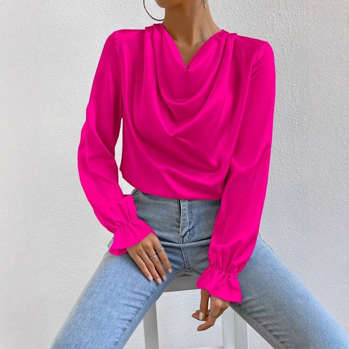 Drune | Satin Langarmbluse Top