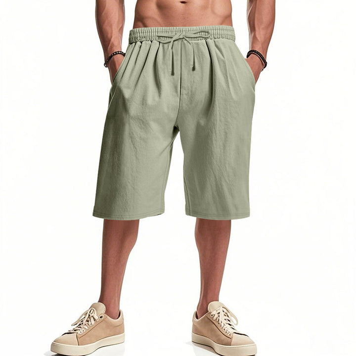 Herren nan lässige Bermudashorts aus Baumwollmix mit elastischem Bund Kordelzug und Seitentaschen Drune