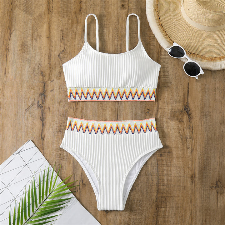Damen Bikini-Set mit modischem Streifenmuster und hochwertigem Material Drune