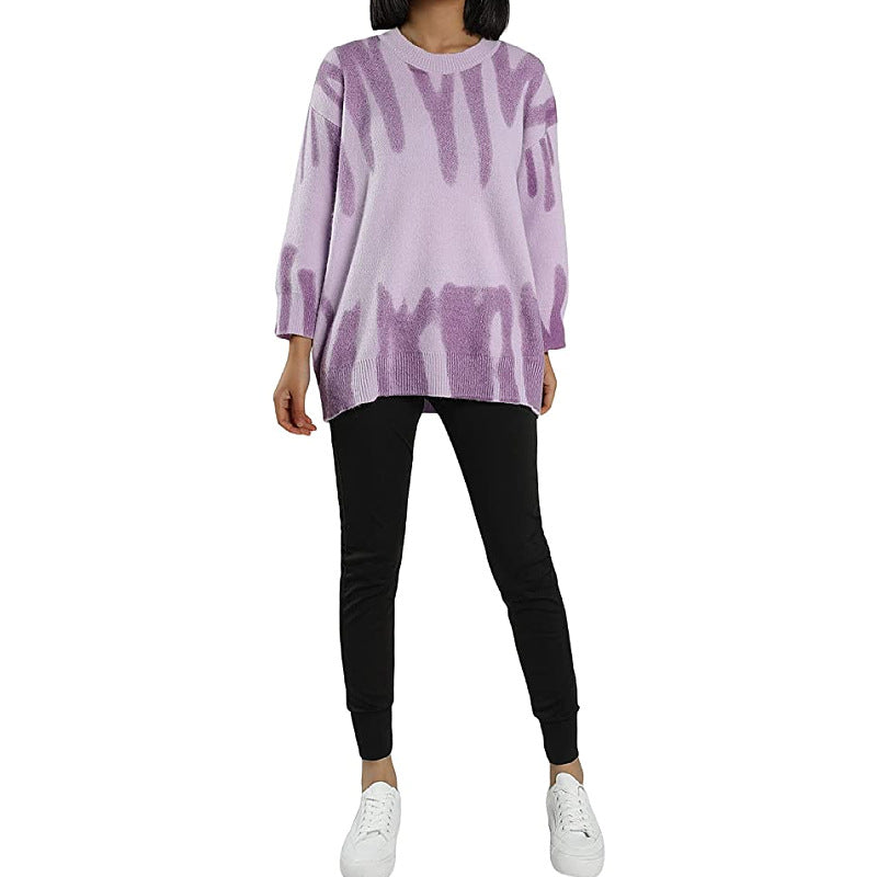 Damen Lässiger Pullover mit modernem Abstract-Design und oversized Passform Drune