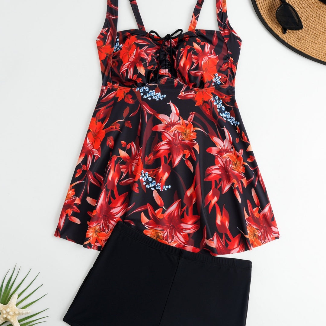 Damen Tankini mit floralem Oberteil und bequemen Shorts Drune