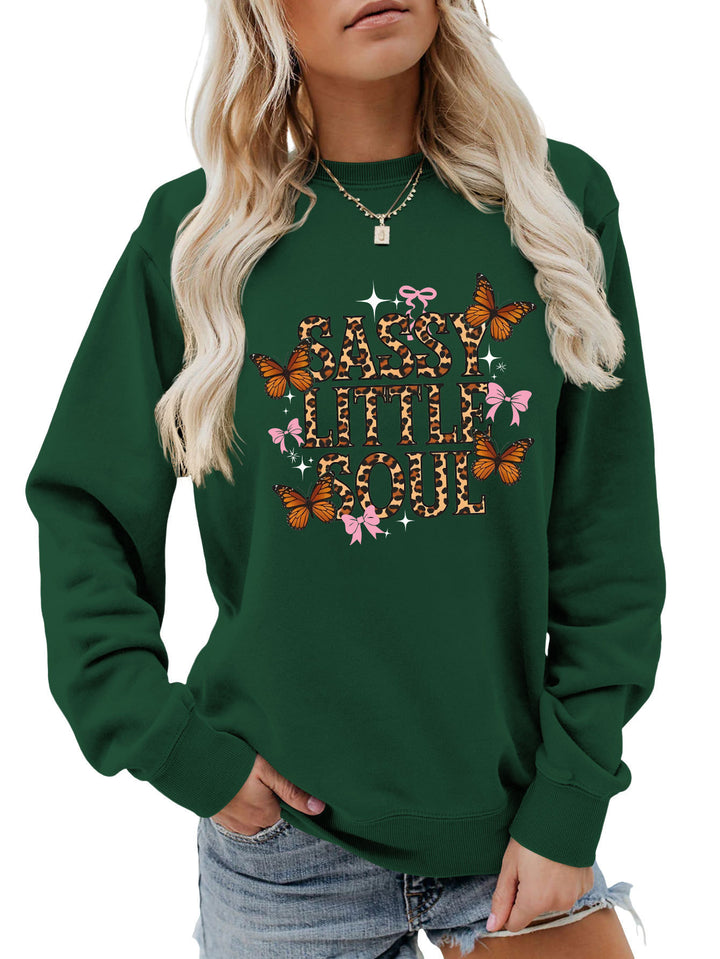 Damen Sweatshirt mit kunstvollem Schmetterlingsdesign Drune