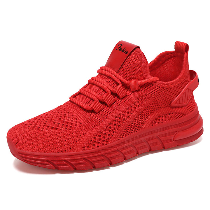 Unisex nan ultraleichte Strick-Laufsneaker mit nahtlosem Sockenschaft und stoßdämpfender gewellter Laufsohle Drune