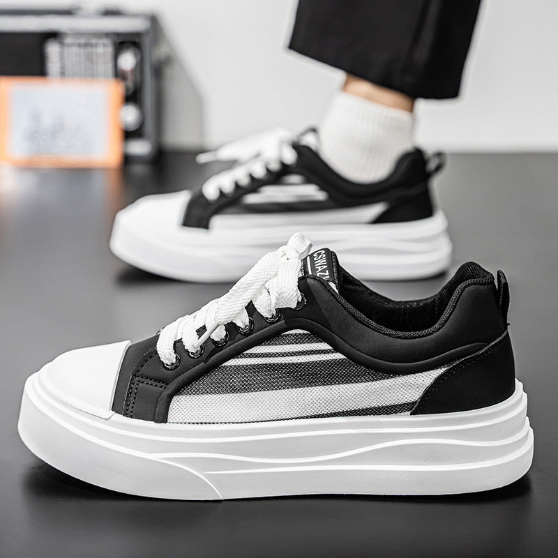 Damen modische Plattform Sneakers mit atmungsaktiver Oberflächenstruktur Drune