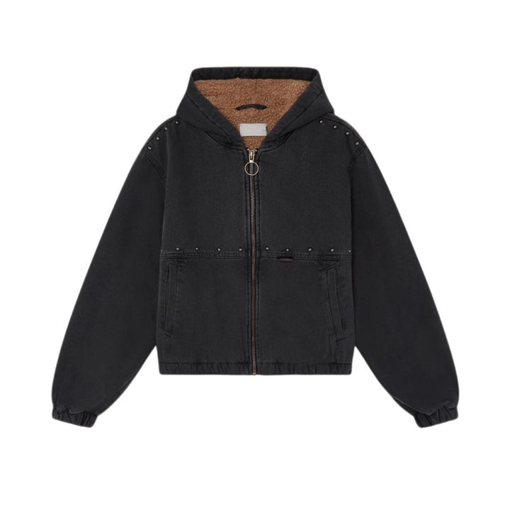 Damen Jeansjacke mit Kapuze und Taschen Drune