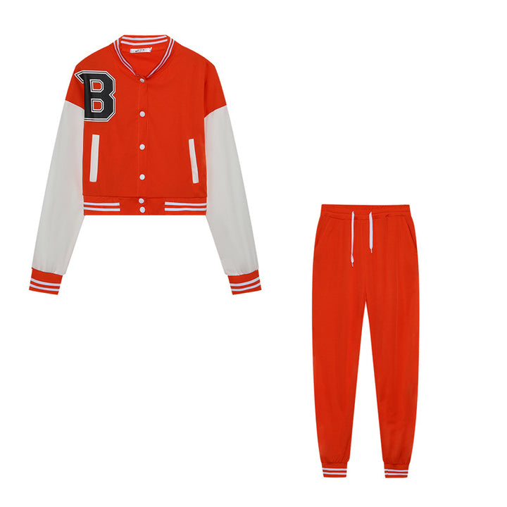 Damen Sportliches Set aus cropped Jacke und Jogginghose Drune