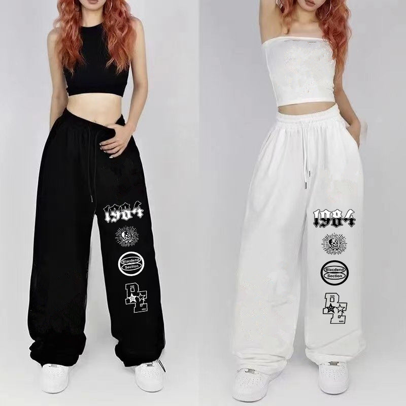 Damen weite Freizeithose mit einzigartigen Grafikdetails Drune