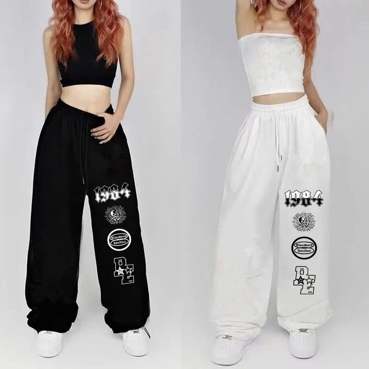 Damen weite Freizeithose mit einzigartigen Grafikdetails Drune