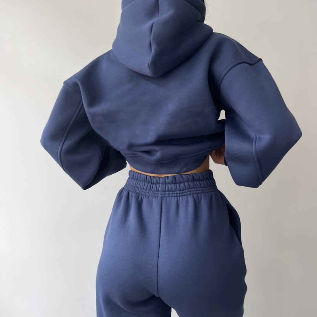 Damen modisches und lässiges Hoodie-Set mit weitem Schnitt Drune